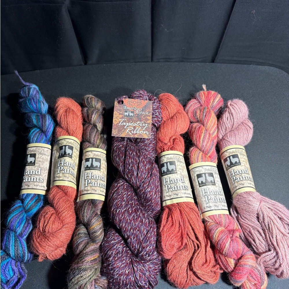 Hand-Painted Wool Yarn Lot of 7 America’s alpaca.